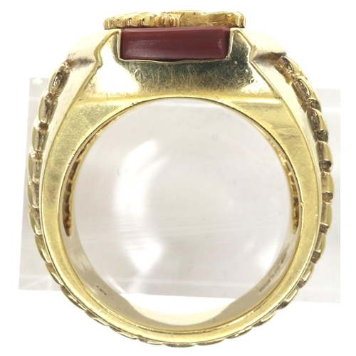 6 - Gold plated 925 silver gilt eagle ring, size S, 14g. P&P Group 1 (£14+VAT for the first lot and £1+V... 