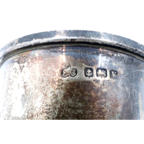 84 - Hallmarked silver footed beaker, Birmingham assay 1945, maker Elkington & Co, H: 45 mm, 29g. P&P Gro... 