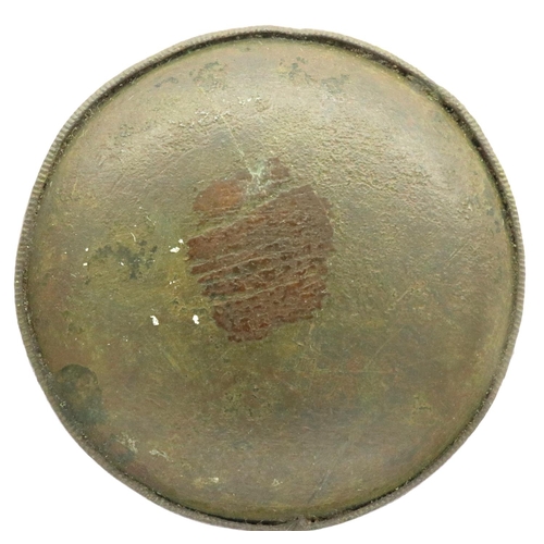 105 - Medieval snuff box with genuine Roman coin lid, D: 35 mm. P&P Group 0 (£5+VAT for the first lot and ... 