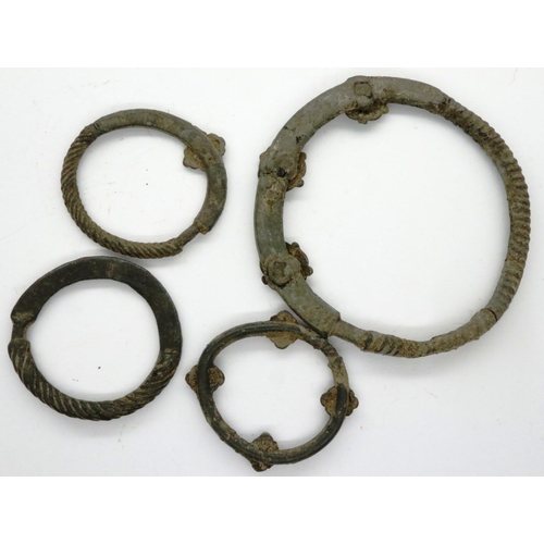 116 - Four jewellery set to include earrings, bracelet and brooch, presumed iron age up to Tudor dress sty... 