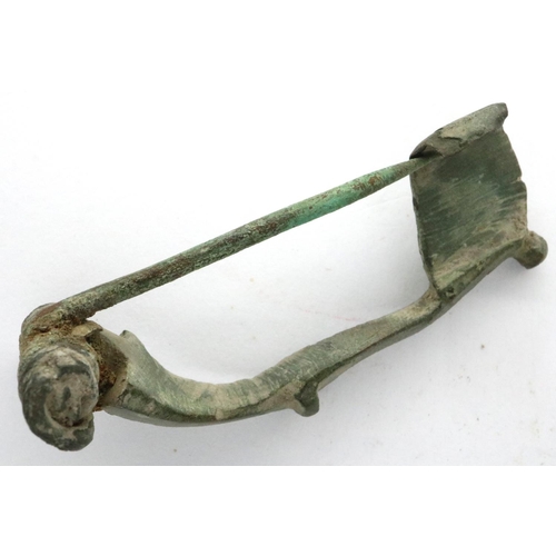 123 - Large Roman Bronze crossbow fibula, L: 55 mm. P&P Group 0 (£5+VAT for the first lot and £1+VAT for s... 