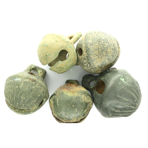 138 - Five crotal bells, largest D: 30 mm. P&P Group 0 (£5+VAT for the first lot and £1+VAT for subsequent... 