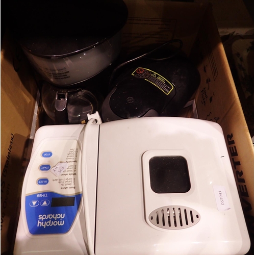 1065 - Morphy Richard bread maker and two coffee machines. All electrical items in this lot have been PAT t... 