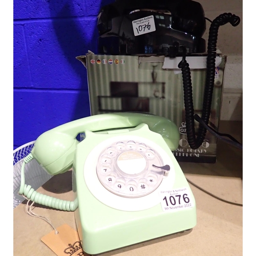 1076 - Two telephone including a Rotary example. Not available for in-house P&P