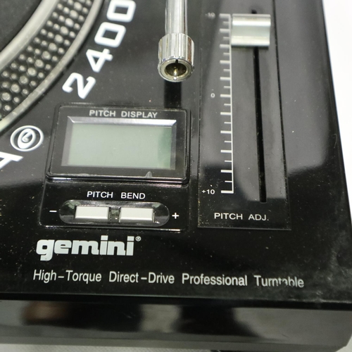 455 - Gemini SA-2400 turntable. Not available for in-house P&P