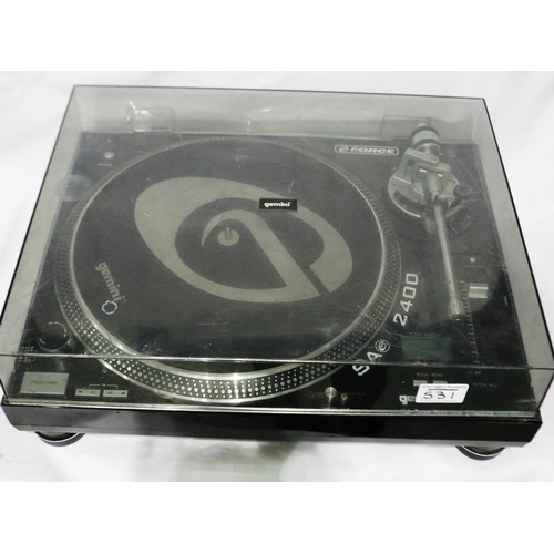 455 - Gemini SA-2400 turntable. Not available for in-house P&P