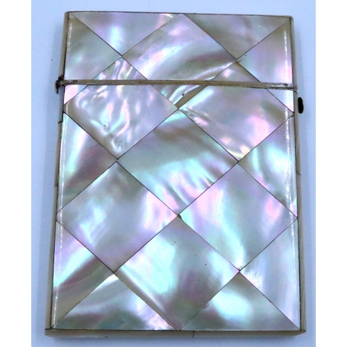 153 - Mother of pearl card case with silver mount, 10 x 7 cm. P&P Group 1 (£14+VAT for the first lot and £... 