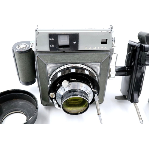 163 - Mamiya plate camera, comes with spare fil back and other accessories. P&P Group 2 (£18+VAT for the f... 