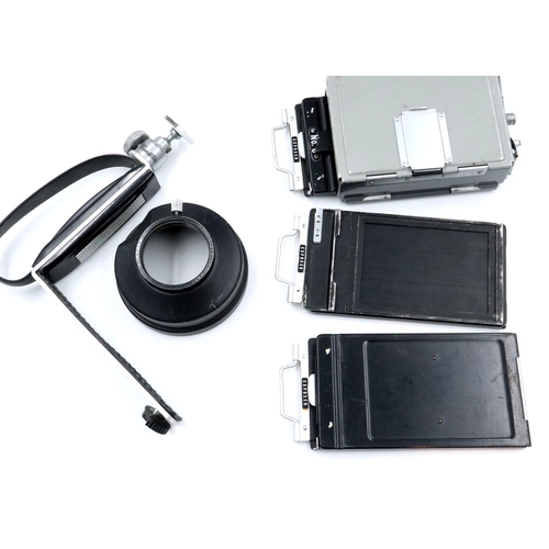 163 - Mamiya plate camera, comes with spare fil back and other accessories. P&P Group 2 (£18+VAT for the f... 