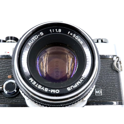 164 - Olympus OM1 camera with Zuiko 50 mm, F1.8 lens. P&P Group 2 (£18+VAT for the first lot and £3+VAT fo... 