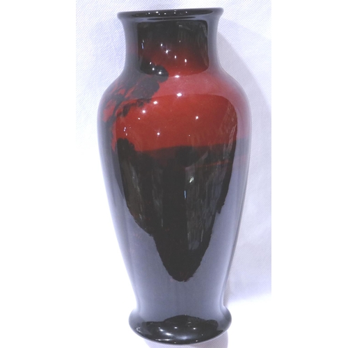 247 - Large Royal Doulton flambé vase, H: 27 cm, no chips or cracks. P&P Group 3 (£25+VAT for the first lo... 