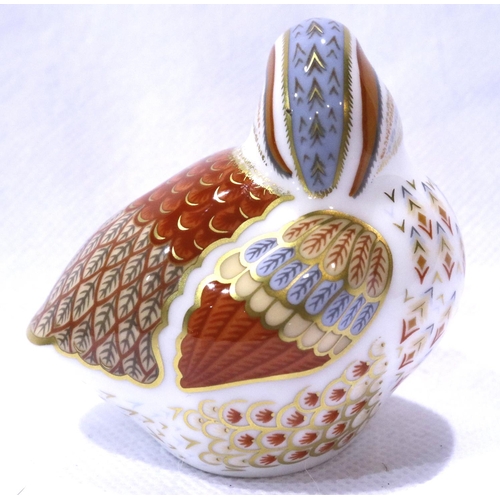 250 - Royal Crown Derby duckling, with gold stopper, H: 60 mm, no cracks or chips. P&P Group 1 (£14+VAT fo... 