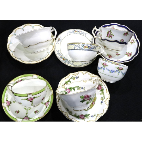 268 - Five George Jones Crescent China teacups and saucers and a sugar bowl, no chips or cracks. P&P Group... 