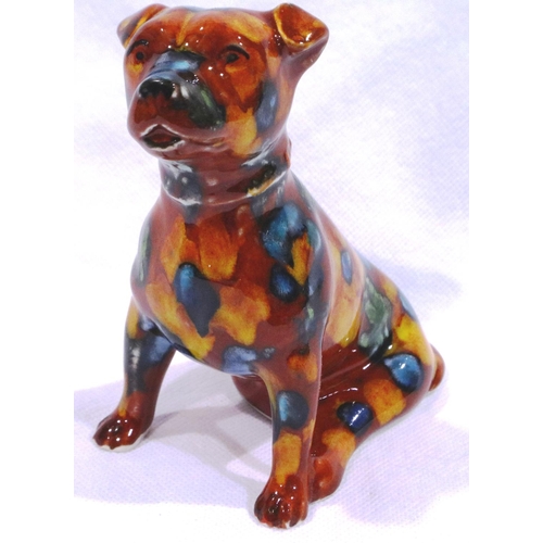 293 - Anita Harris Staffordshire Terrier, signed in gold, H: 11 cm, no cracks or chips. P&P Group 1 (£14+V... 