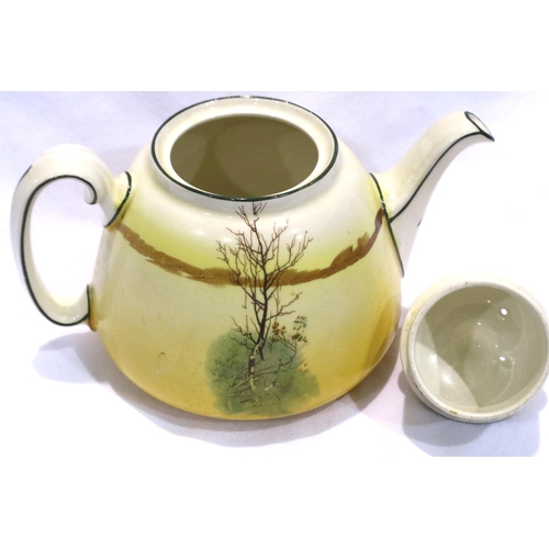 301 - Royal Doulton teapot in the Coaching Days pattern D2716 , L: 20 cm, slight crazing but otherwise goo... 