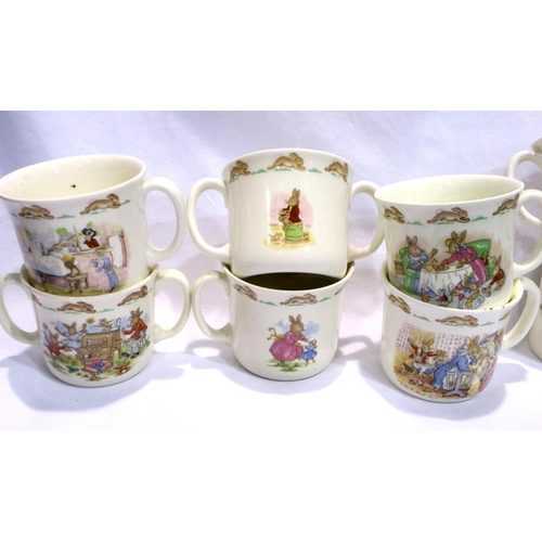 307 - Ten mixed Royal Doulton Bunnykins mugs, use marks, but no chips or cracks. P&P Group 3 (£25+VAT for ... 