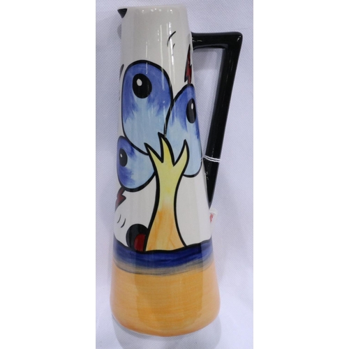 328 - Lorna Bailey conical jug in the Burstey Way pattern, H: 23 cm, no cracks or chips. P&P Group 2 (£18+... 