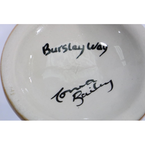 328 - Lorna Bailey conical jug in the Burstey Way pattern, H: 23 cm, no cracks or chips. P&P Group 2 (£18+... 