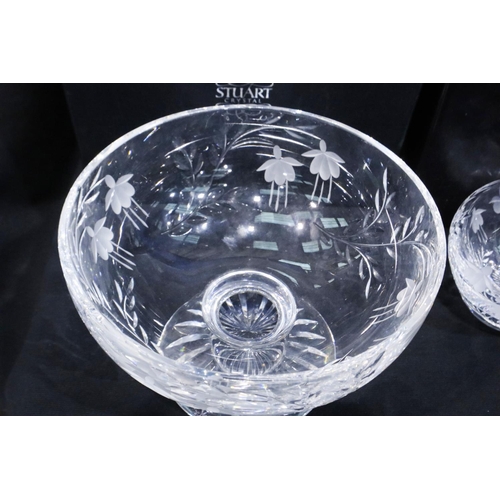 337 - Boxed Stuart Crystal footed bowl, bulbous vase and dish. Not available for in-house P&P