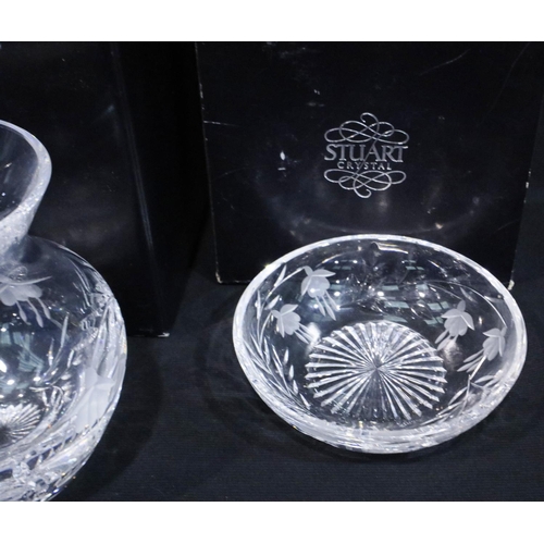 337 - Boxed Stuart Crystal footed bowl, bulbous vase and dish. Not available for in-house P&P