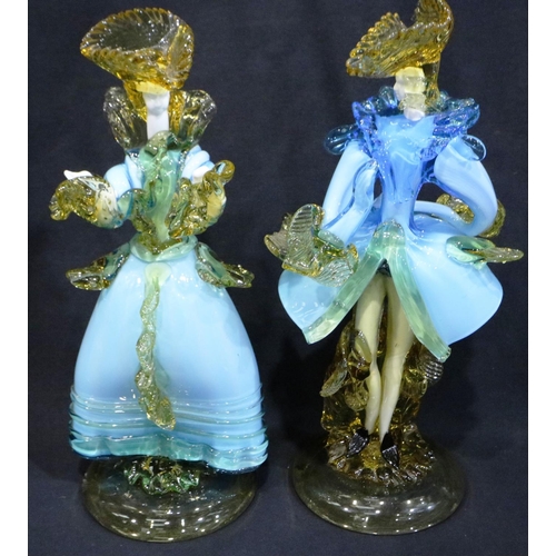 339 - Two Murano style handmade figurines, each H: 30 cm. Not available for in-house P&P