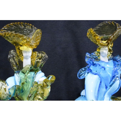 339 - Two Murano style handmade figurines, each H: 30 cm. Not available for in-house P&P