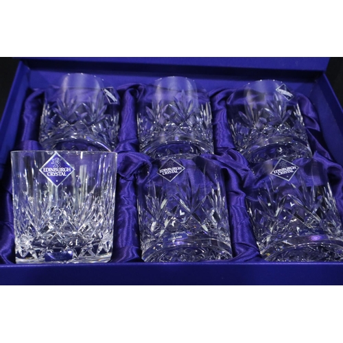 340A - Edinburgh crystal boxed set of six whisky glasses. P&P Group 2 (£18+VAT for the first lot and £3+VAT... 