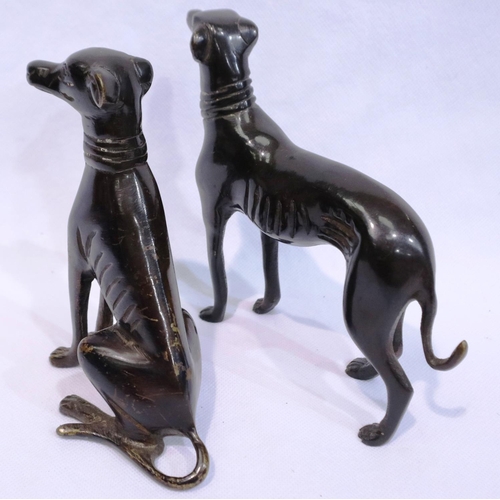 360 - Two bronze greyhounds, H: 16 cm. P&P Group 1 (£14+VAT for the first lot and £1+VAT for subsequent lo... 