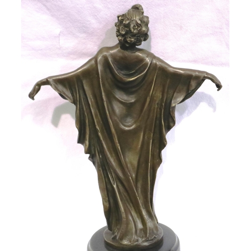 365 - Bronze standing nude figure on marble base, H: 31 cm, signed P. Phillipe. P&P Group 3 (£25+VAT for t... 