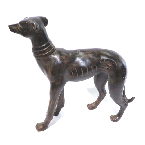 371 - Standing carved wooden greyhound, H: 26 cm. P&P Group 2 (£18+VAT for the first lot and £3+VAT for su... 