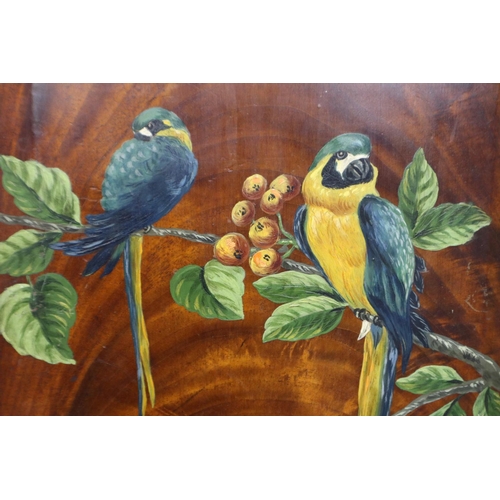 376 - Two hand painted wooden plaques of birds, 30 x 40 cm. P&P Group 3 (£25+VAT for the first lot and £5+... 