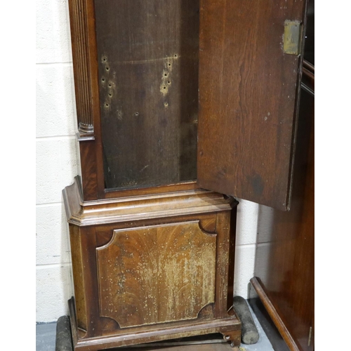 391 - Edward Bertles Liverpool, a late 18th century longcase clock with arched brass dial and moonphase, n... 