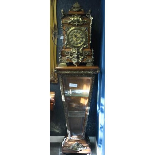 394 - 19th century English Kingwood and ormolu cased library clock, substantial proportions with complex m... 