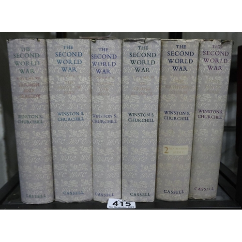 415 - Winston Churchill; The Second World War in six volumes. P&P Group 2 (£18+VAT for the first lot and £... 