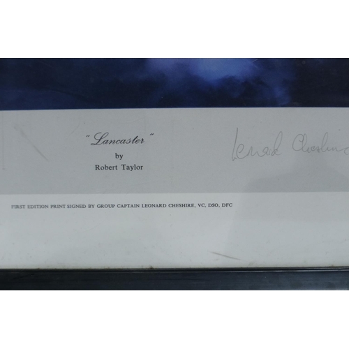 422 - Robert Taylor (b. 1946), first edition print, Lancaster, pencil signed by Group Captain Leonard Ches... 