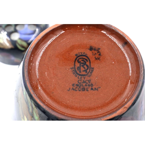 212 - Large Royal Stanley ware Jacobean pattern covered jar, H: 20 cm, no cracks or chips. P&P Group 3 (£2... 