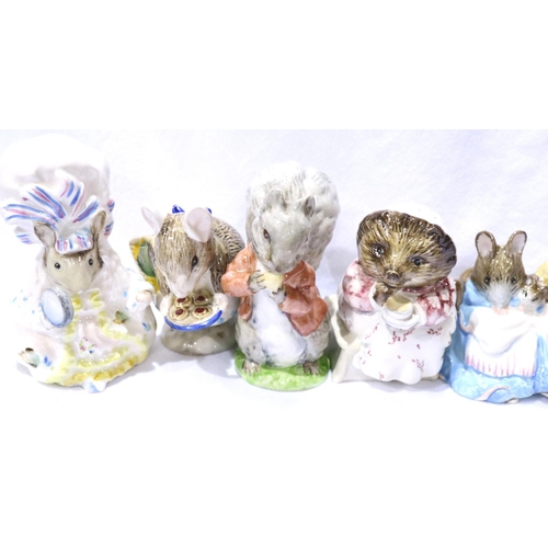 227 - Eight Beswick Beatrix Potter figurines including Mr Alderman Ptolemy, tallest H: 10 cm, no cracks or... 