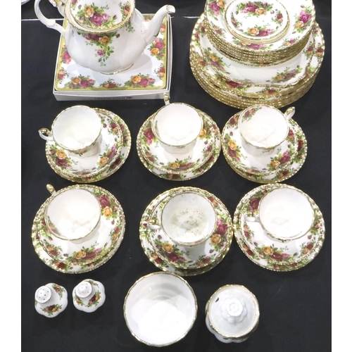 292 - Tea and dinner service of Royal Albert Old Country Roses including placemats , (38) no chips or crac... 