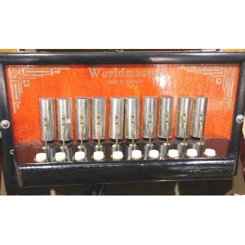 472 - Worldmaster German accordion in original box. P&P Group 3 (£25+VAT for the first lot and £5+VAT for ... 