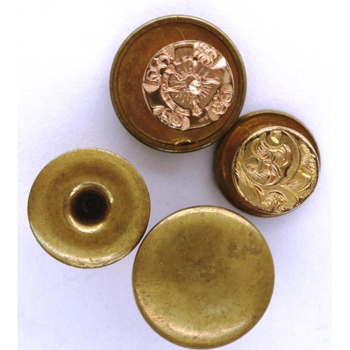 36 - Two pairs of Edwardian gold washed studs, within a period H Samuels box. P&P Group 1 (£14+VAT for th... 