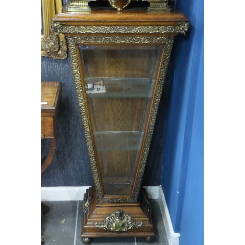 394 - 19th century English Kingwood and ormolu cased library clock, substantial proportions with complex m... 