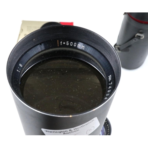 185 - Lenses: Canon Zoom 35-105, boxed, Tamron Zoom macro 8700029, Photax 500mm long-range number 74939 an... 