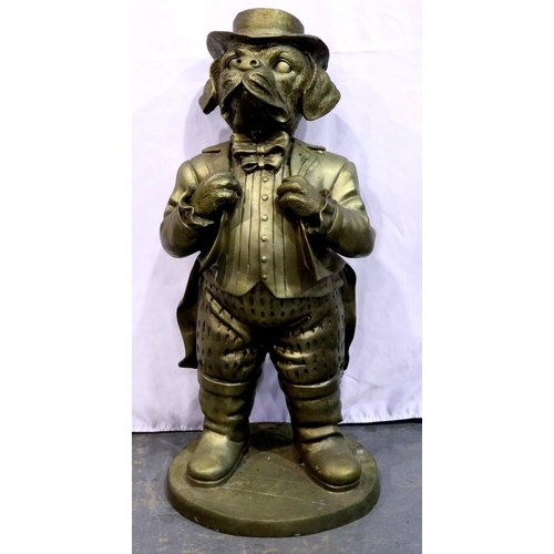 367A - Large brass John Bull anthropomorphic bulldog, H: 82 cm. Not available for in-house P&P