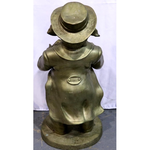 367A - Large brass John Bull anthropomorphic bulldog, H: 82 cm. Not available for in-house P&P