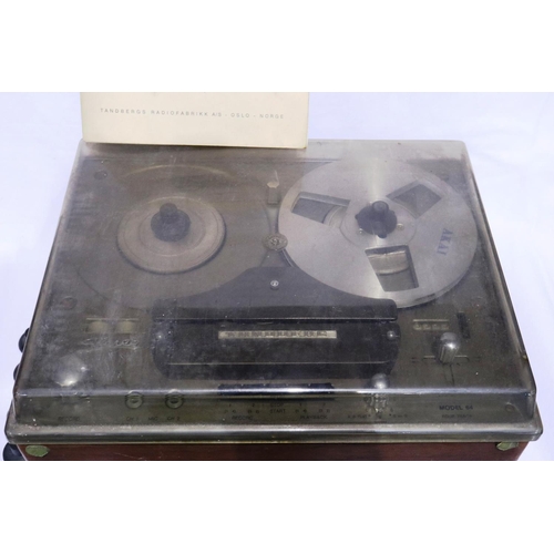 457 - Tandberg tape recorder model 64 with manual. Not available for in-house P&P