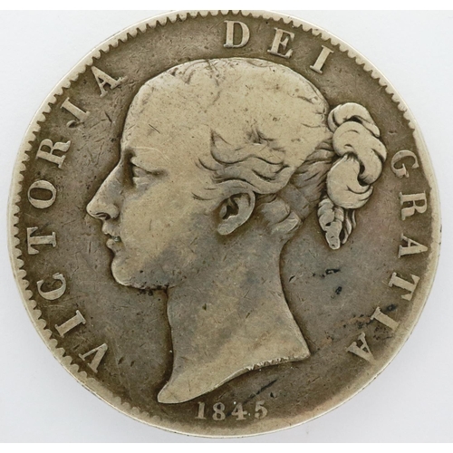 3008 - 1845 Queen Victoria silver crown. P&P Group 0 (£5+VAT for the first lot and £1+VAT for subsequent lo... 