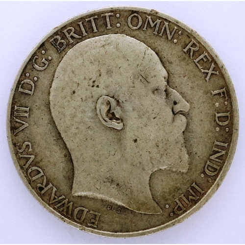 3009 - 1909 Edward VII silver florin. P&P Group 0 (£5+VAT for the first lot and £1+VAT for subsequent lots)