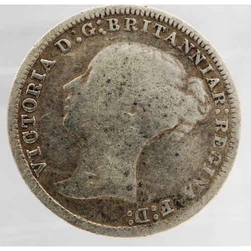 3015 - 1877 silver threepence of Queen Victoria. P&P Group 0 (£5+VAT for the first lot and £1+VAT for subse... 