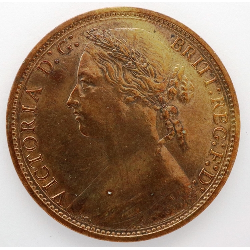 3021 - 1877 Queen Victoria bronze penny. P&P Group 0 (£5+VAT for the first lot and £1+VAT for subsequent lo... 