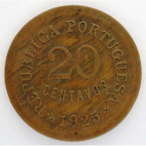 3041 - 1925 twenty Centavos, Portugal. P&P Group 0 (£5+VAT for the first lot and £1+VAT for subsequent lots... 